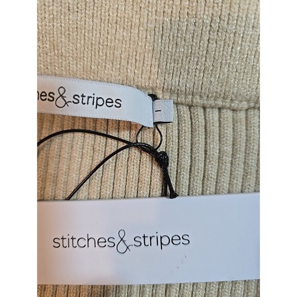 Stitches & Stripes Lilit Mini Skirt Latte Beige pull on Pearl buttons size L New - Picture 9 of 16